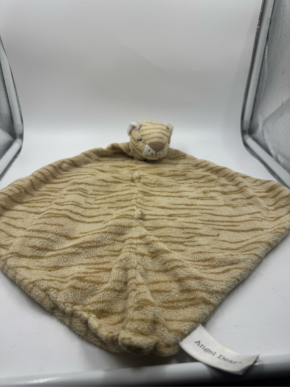 Angel Dear Brown Tan Tiger Lovey Baby Security Blanket Stripes Plush